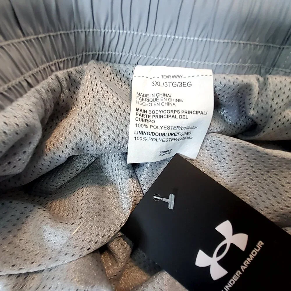 Under Armour Mens Loose-Fit Grey Athletic Shorts 3XL With Pockets & Drawstring - Picture 11 of 11